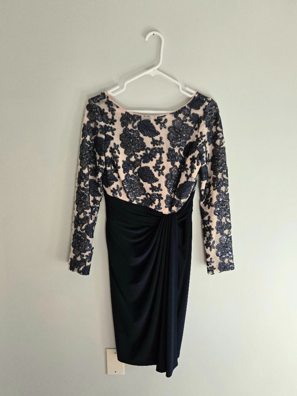 Lauren Ralph Lauren Navy Evening Sequined Formal Cocktail Dress Size 6P